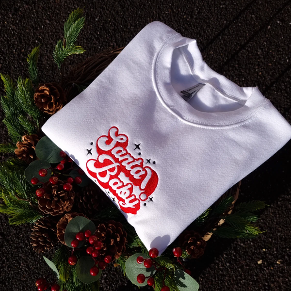 Santa Baby Christmas Embroidered