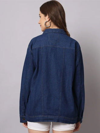 FUNDAY FASHION Women Solid Denim Jacket