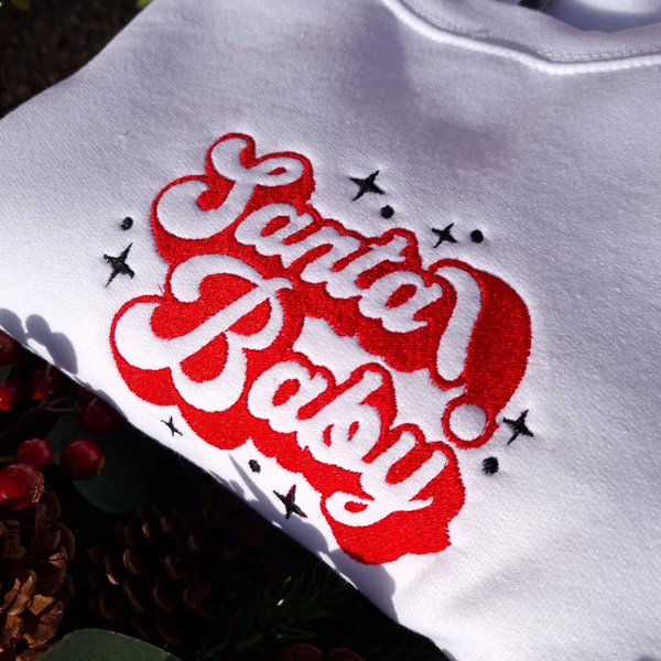 Santa Baby Christmas Embroidered